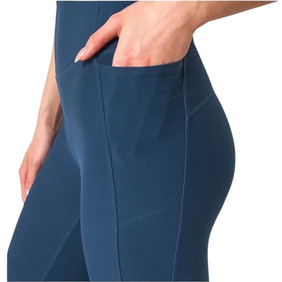 Mondetta High Waist Active Legging S Teal Side Pockets Mesh Moisture Wicking NWT - Picture 3 of 13